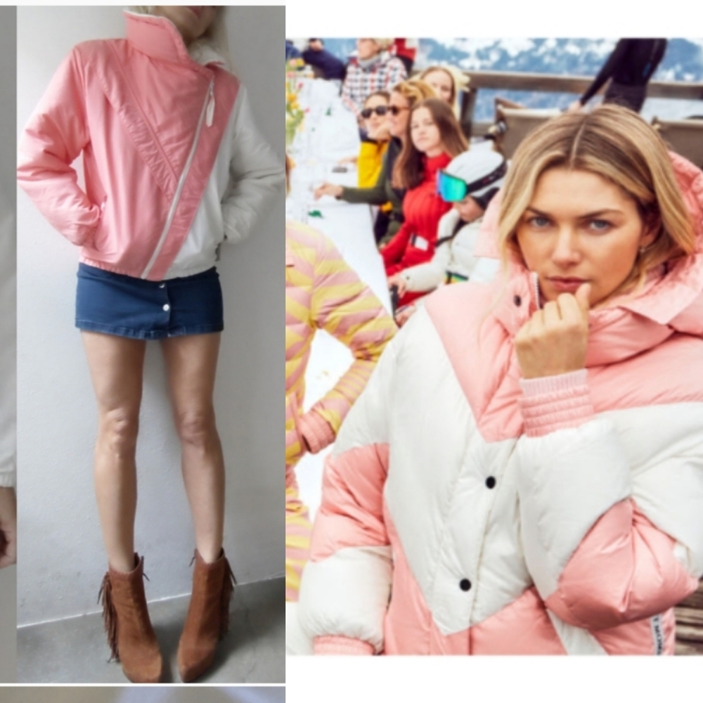Nwt vintage peach fuzz PASTEL puffer by 80s Serac copied by Perfect Mome…
